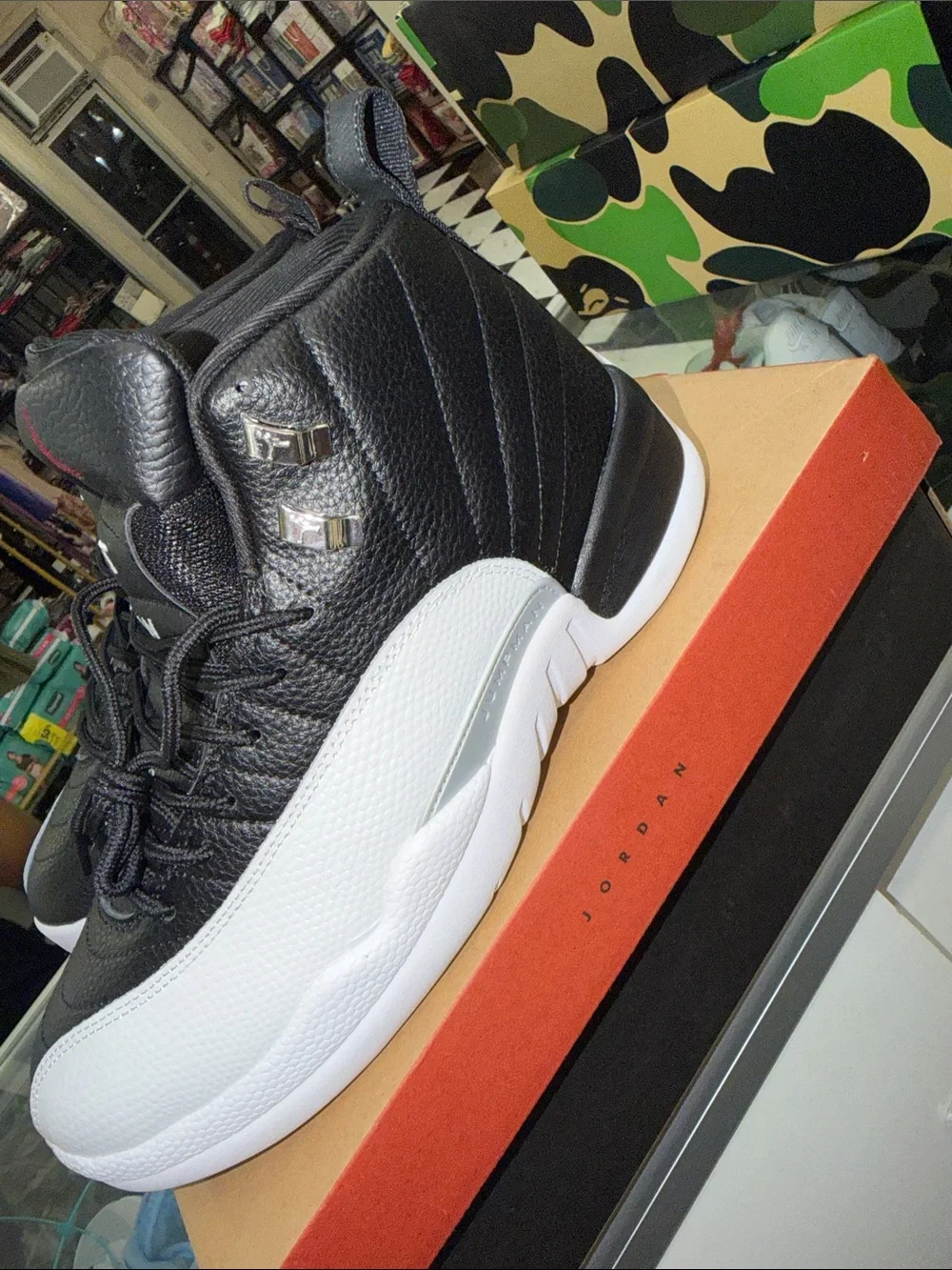 Jordan Men’s Black/White Basketball Shoes with Red Jumpman